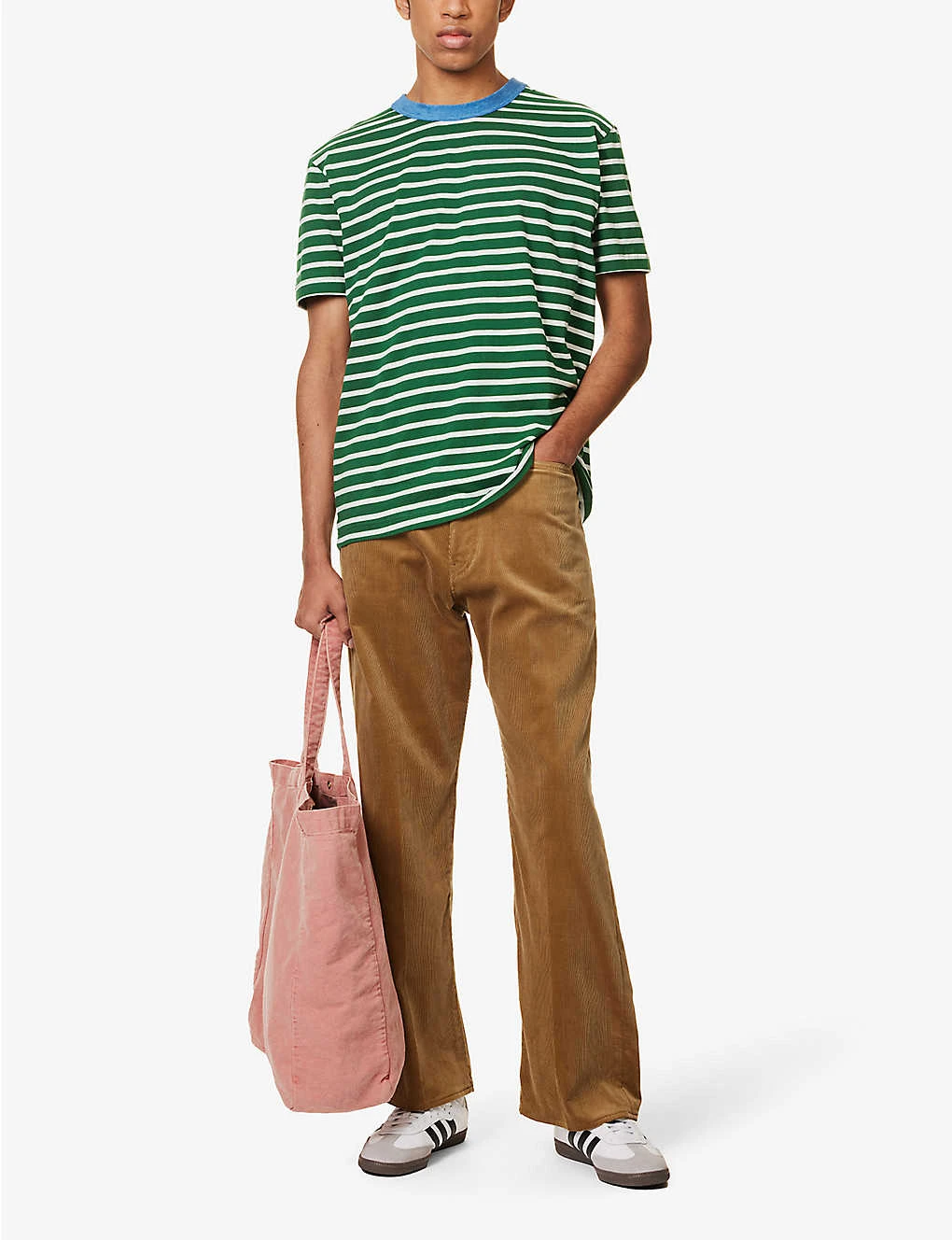 Boogie Contrast-trim Striped Cotton-jersey T-shirt 2 Boogie Contrast-trim Striped Cotton-jersey T-shirt - Image 2