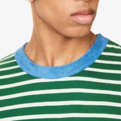 Boogie Contrast-trim Striped Cotton-jersey T-shirt 9 Boogie Contrast-trim Striped Cotton-jersey T-shirt -Default Template 4 R04164477 MEZCALGREEN ALT04