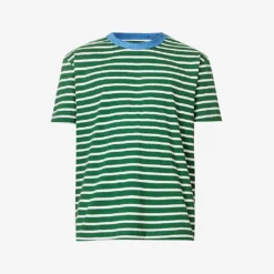 Boogie Contrast-trim Striped Cotton-jersey T-shirt