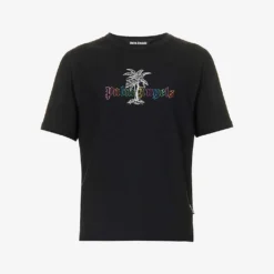 Palm Angels Graphic-print Regular-fit Cotton And Linen-blend T-shirt
