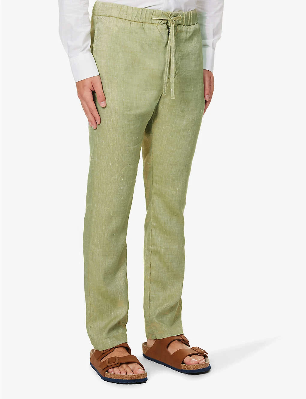 Oscar Drawstring-waistband Straight-leg Regular-fit Linen And Cotton-blend Trousers 3 Oscar Drawstring-waistband Straight-leg Regular-fit Linen And Cotton-blend Trousers - Image 3