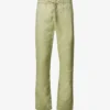 Oscar Drawstring-waistband Straight-leg Regular-fit Linen And Cotton-blend Trousers