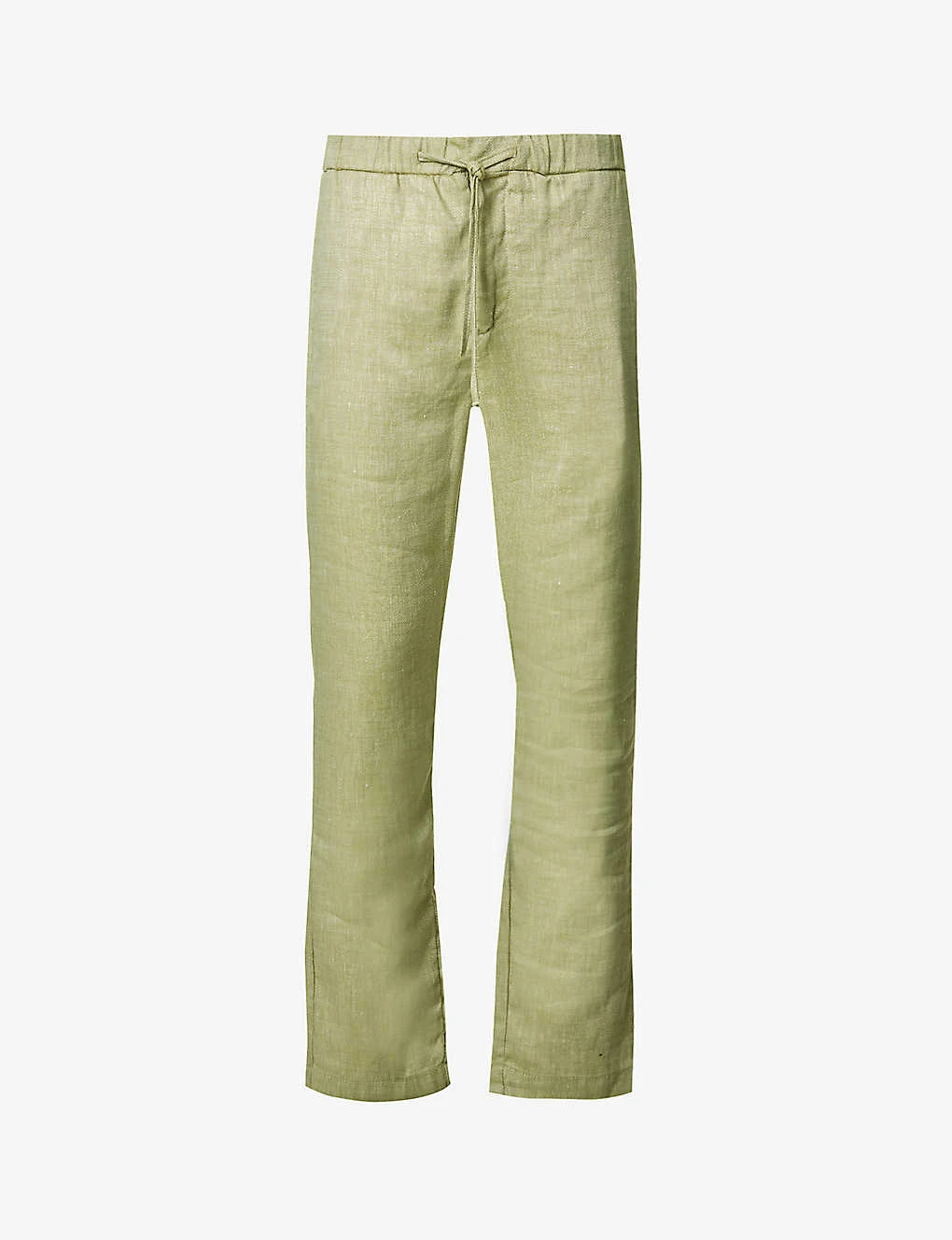 Oscar Drawstring-waistband Straight-leg Regular-fit Linen And Cotton-blend Trousers 1 Oscar Drawstring-waistband Straight-leg Regular-fit Linen And Cotton-blend Trousers