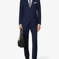 CORNELIANI Super 130s Single-breasted Regular-fit Wool Suit -Default Template 4 R04170932 BLUE ALT01