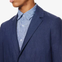 Sunspel Notched-lapel Single-breasted Regular-fit Linen Blazer -Default Template 4 R04171014 LIGHTNAVY ALT04