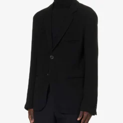 Giorgio Armani Single-breasted Notched-lapel Wool-blend Jacket 8 Giorgio Armani Single-breasted Notched-lapel Wool-blend Jacket -Default Template 4 R04173383 BLACKBEAUTY ALT02