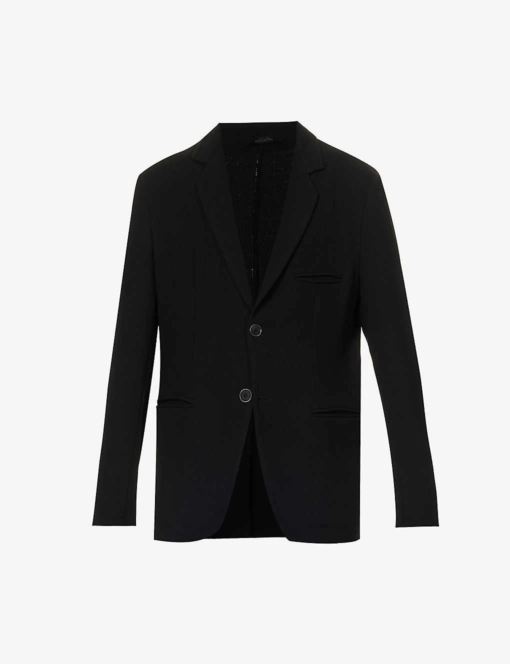 Giorgio Armani Single-breasted Notched-lapel Wool-blend Jacket 1 Giorgio Armani Single-breasted Notched-lapel Wool-blend Jacket