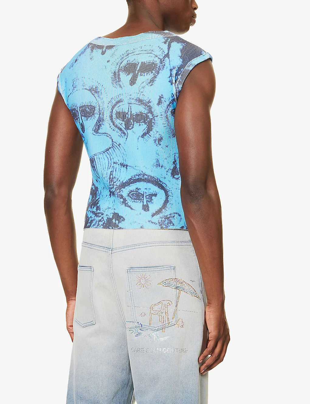 All-over Print Ribbed Relaxed-fit Woven Tank Top 4 All-over Print Ribbed Relaxed-fit Woven Tank Top - Image 4