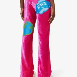 Pyjama Graphic-print Relaxed-fit Velour Jacket -Default Template 4 R04173433 FUCSIA ALT03