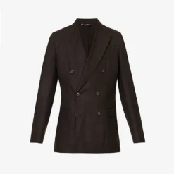 Dolce & Gabbana Double-breasted Padded-shoulder Regular-fit Linen Blazer