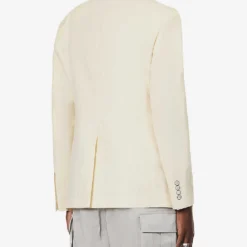 Dolce & Gabbana Single-breasted Peak-lapel Regular-fit Linen, Cotton And Silk-blend Blazer -Default Template 4 R04174028 CREAM ALT03