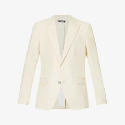 Dolce & Gabbana Single-breasted Peak-lapel Regular-fit Linen, Cotton And Silk-blend Blazer