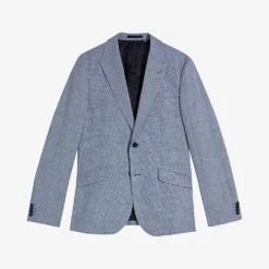 Ted Baker Scopej Slim-fit Puppytooth Linen And Wool-blend Suit Jacket