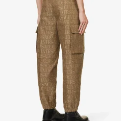 Versace Logo-print Tapered-leg Mid-rise Canvas Trousers -Default Template 4 R04181567 BROWNBEIGE ALT03