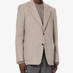 Lanvin Welt-pocket Notched-lapel Regular-fit Wool Jacket 8 Lanvin Welt-pocket Notched-lapel Regular-fit Wool Jacket -Default Template 4 R04182728 BEIGE ALT02