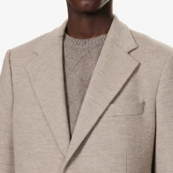 Lanvin Welt-pocket Notched-lapel Regular-fit Wool Jacket 11 Lanvin Welt-pocket Notched-lapel Regular-fit Wool Jacket -Default Template 4 R04182728 BEIGE ALT05