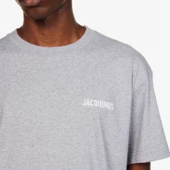 Jacquemus Le T-shirt Logo-print Organic Cotton-jersey T-shirt -Default Template 4 R04182862 GREY ALT04