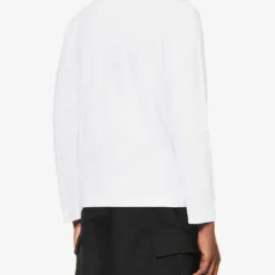 Comme Des Garçons Play Heart-appliquéd Long-sleeved Cotton-jersey T-shirt -Default Template 4 R04186013 WHITE ALT03