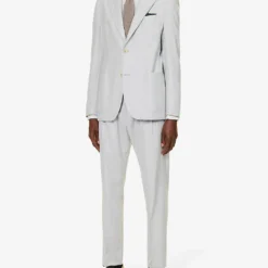 ELEVENTY Striped Drawstring-waistband Regular-fit Wool Suit -Default Template 4 R04187217 LIGHTBLUE ALT02