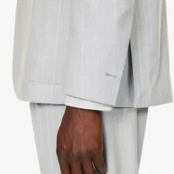 ELEVENTY Striped Drawstring-waistband Regular-fit Wool Suit -Default Template 4 R04187217 LIGHTBLUE ALT05