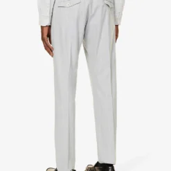 ELEVENTY Striped Drawstring-waistband Regular-fit Wool Suit -Default Template 4 R04187217 LIGHTBLUE ALT07