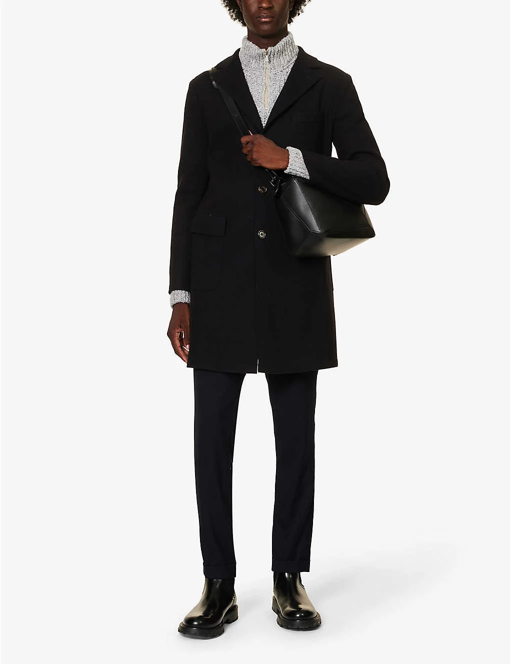 ELEVENTY Single-breasted Notched-lapel Regular-fit Wool-blend Jacket 2 ELEVENTY Single-breasted Notched-lapel Regular-fit Wool-blend Jacket - Image 2