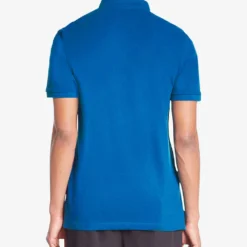 THE KOOPLES Logo-embroidered Short-sleeve Cotton Polo -Default Template 4 R04187727 MEDIUMBLUE ALT03