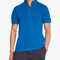 THE KOOPLES Logo-embroidered Short-sleeve Cotton Polo -Default Template 4 R04187727 MEDIUMBLUE ALT04