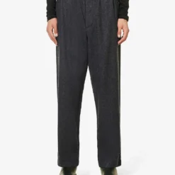 Jil Sander Elasticated-waist Tapered-leg Virgin-wool Trousers -Default Template 4 R04187949 LAVASTONE ALT02