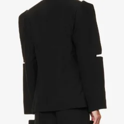 Icarus Padded-shoulder Slim-fit Wool Blazer -Default Template 4 R04190815 BLACK ALT03