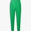 Drop-crotch Tapered-leg Mid-rise Knitted Trousers