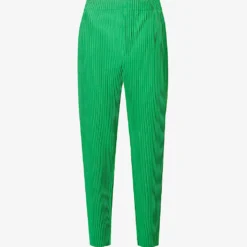 Drop-crotch Tapered-leg Mid-rise Knitted Trousers