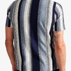 Ted Baker Walraf Stripe-pattern Short-sleeve Cotton Polo -Default Template 4 R04194677 NAVY ALT03