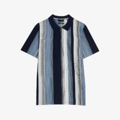 Ted Baker Walraf Stripe-pattern Short-sleeve Cotton Polo