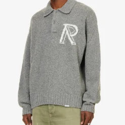Represent Initial Long-sleeved Wool-blend Polo Shirt -Default Template 4 R04195322 GREY ALT02