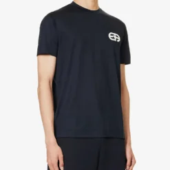 Emporio Armani Logo-embroidered Crewneck Jersey T-shirt -Default Template 4 R04196965 BLUNAVY ALT02