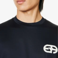 Emporio Armani Logo-embroidered Crewneck Jersey T-shirt -Default Template 4 R04196965 BLUNAVY ALT04