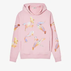 Sandro Goldfish-print Logo-appliqué Cotton Hoody