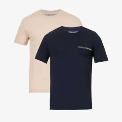 Front Page 11 Emporio Armani Pack Of Two Crewneck Cotton-jersey T-shirts